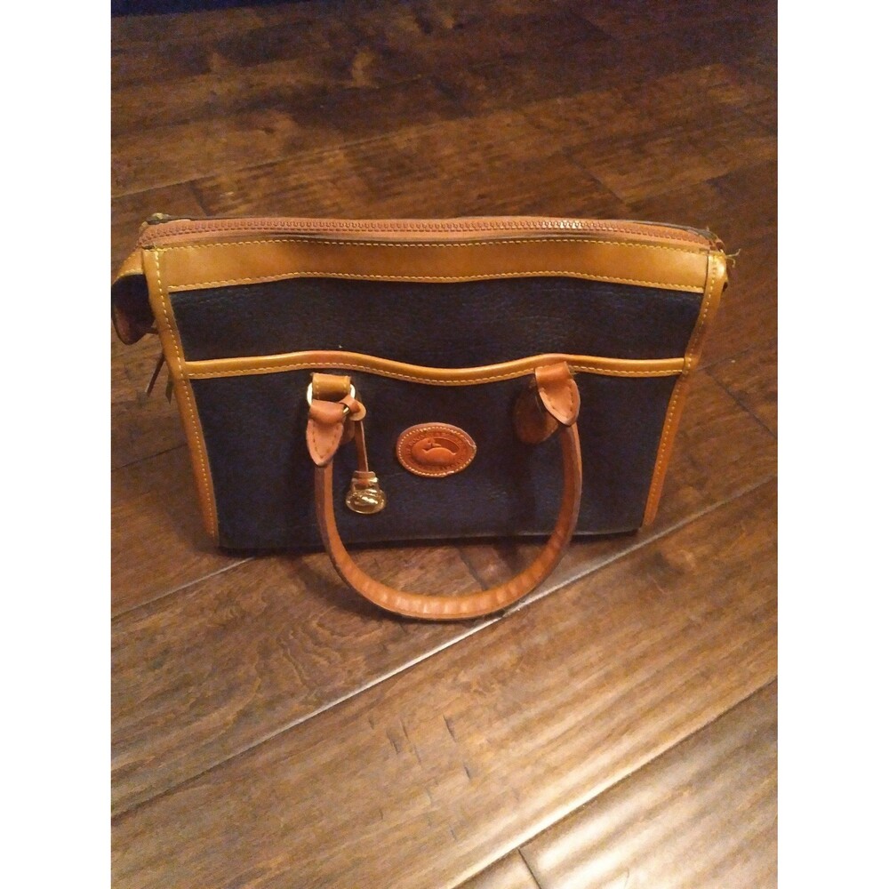 Dooney & Bourke Satchel Handbag Top Handle Leather Trim Vintage Purse